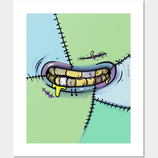 Frankenstein’s Monster’s Mouth Wall Art by natebear